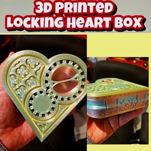 3D Printed Locking Heart Box Pastel
